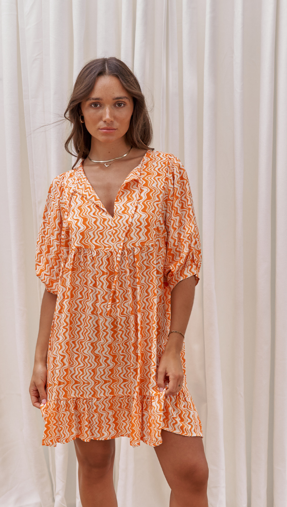Michelle Dress - Orange Print