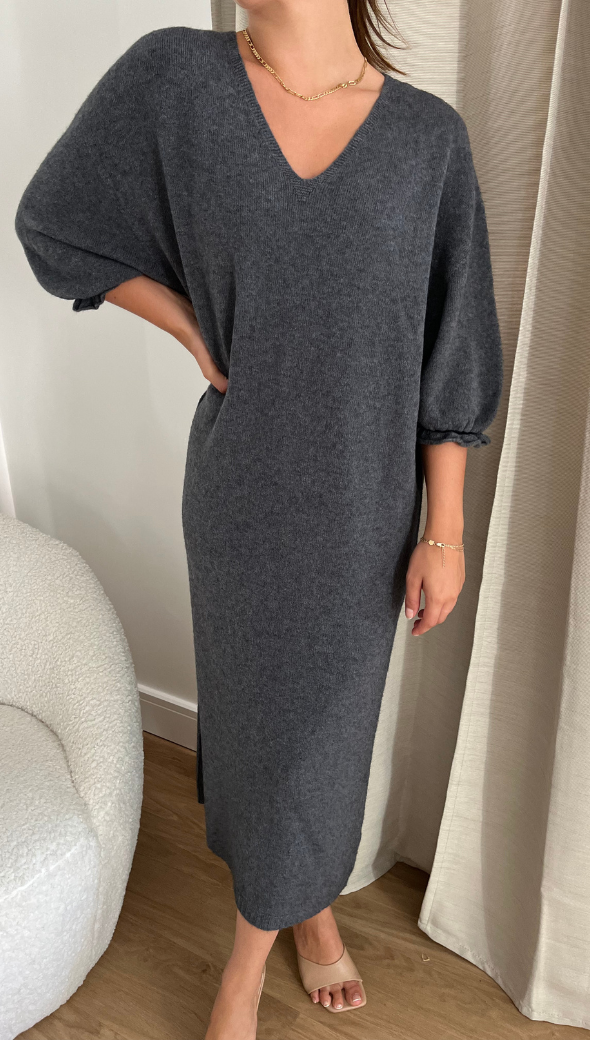 Marlie Knit Dress - Anthracite