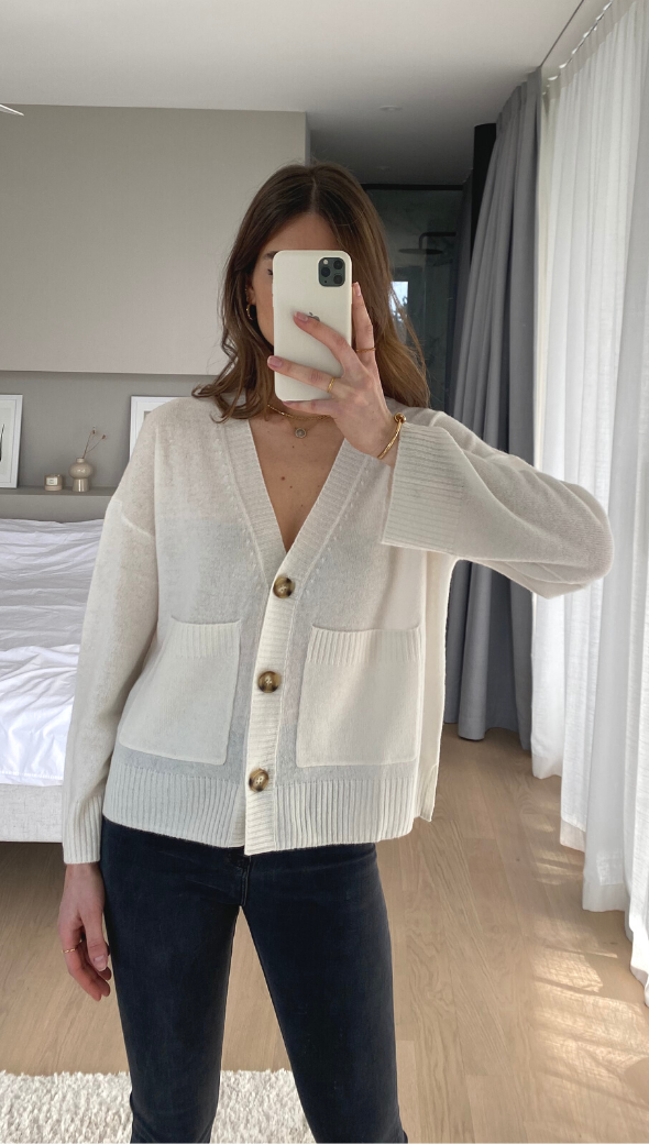 CATHRINE CASHMERE CARDIGAN - IVORY
