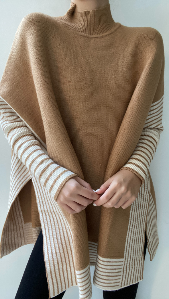 MARINETTE PONCHO - CAMEL