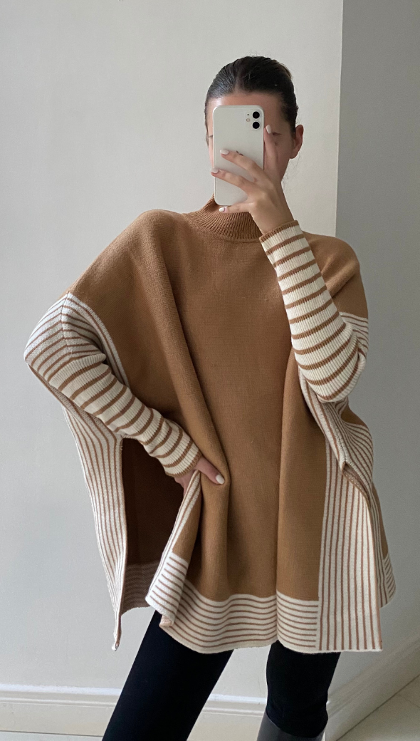 MARINETTE PONCHO - CAMEL