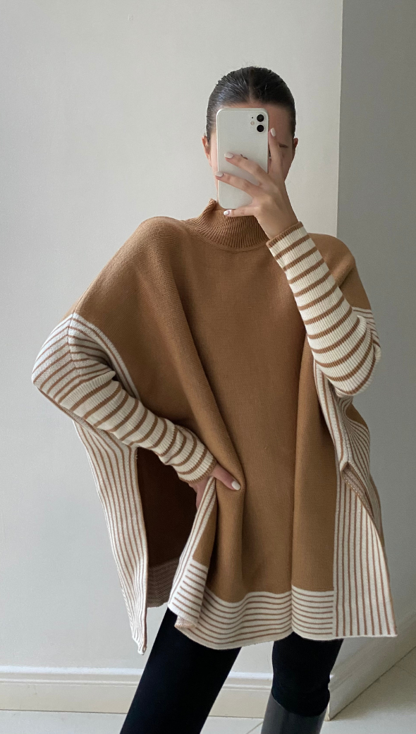 MARINETTE PONCHO - CAMEL