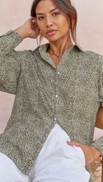 AYLA SHIRT - KHAKI PRINT