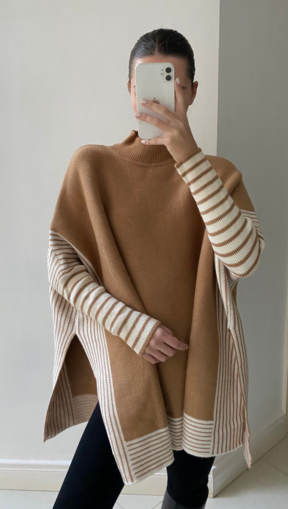 MARINETTE PONCHO - CAMEL
