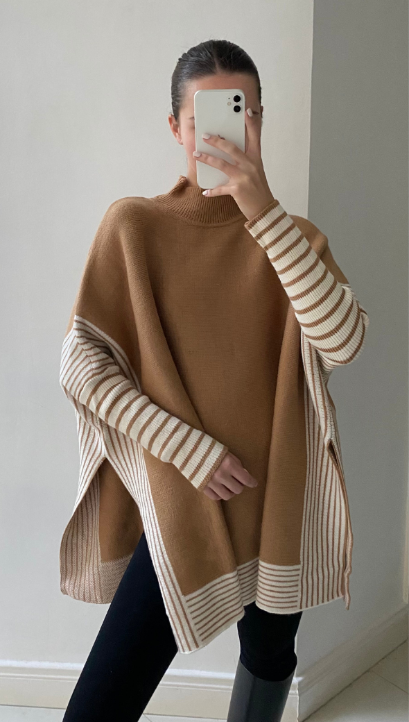 MARINETTE PONCHO - CAMEL