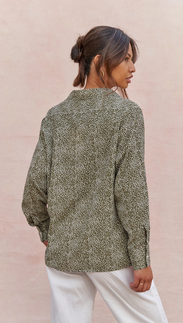 AYLA SHIRT - KHAKI PRINT