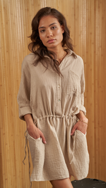 CAMILLE DRESS - PUTTY