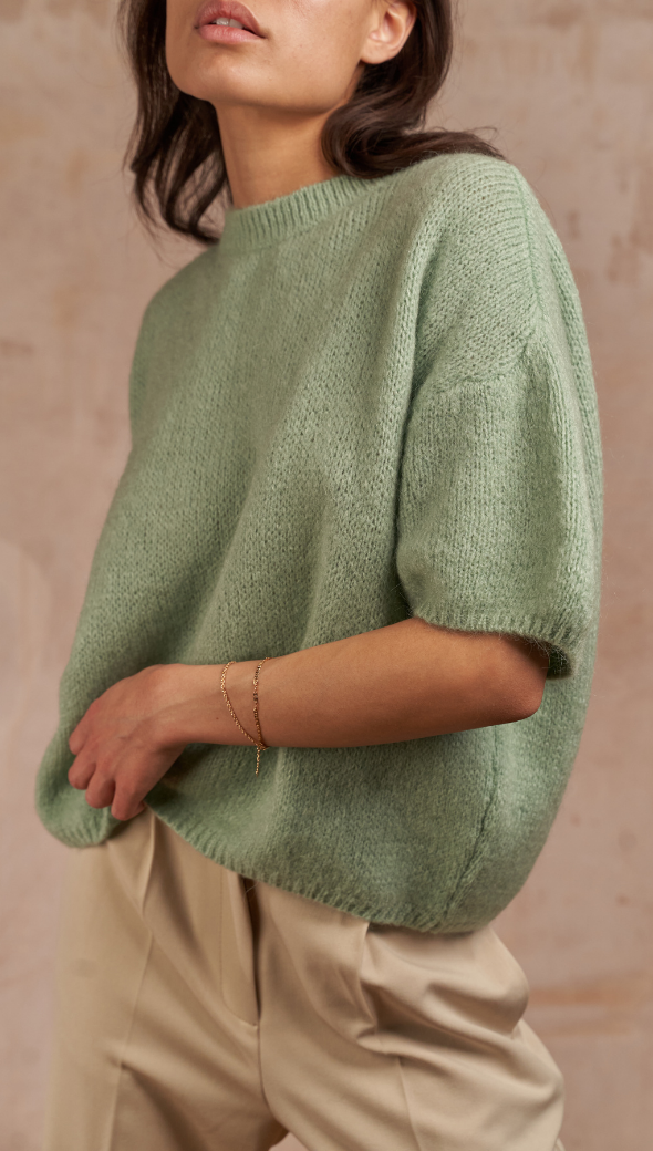 ESSIE KNIT TEE - SOFT MINT