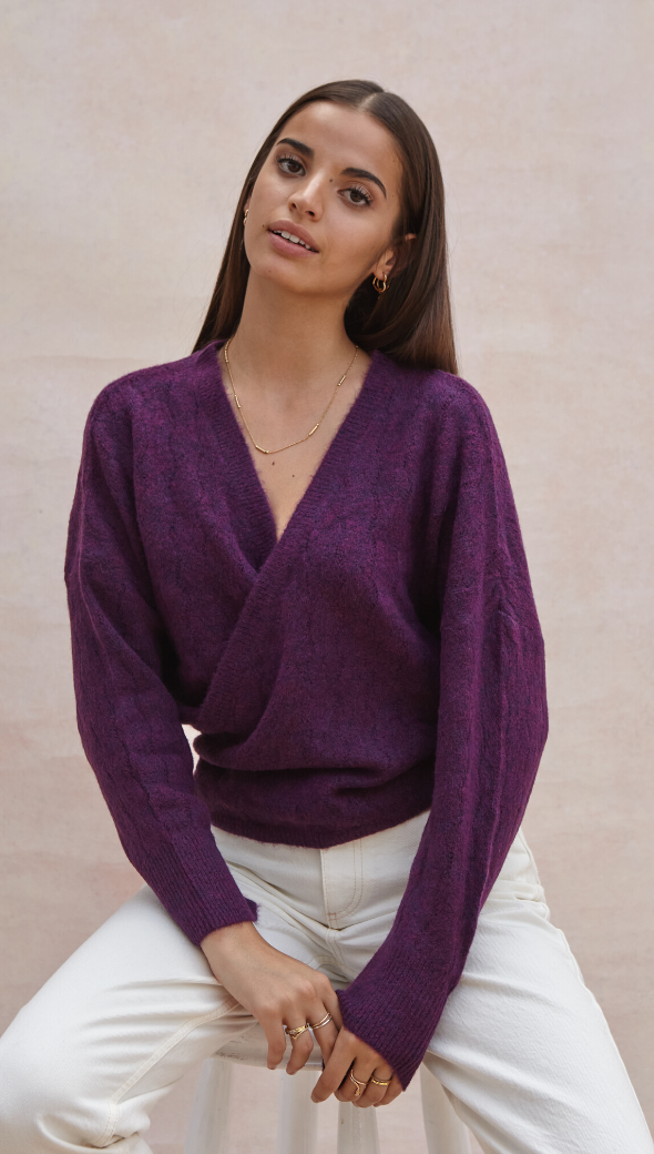 VALERIE CARDIGAN - FUCHSIA PURPLE