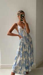 FRENCH TOILE DRESS - BLUE PRINT