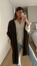 CASHMERE TRAVEL WRAP - BARK