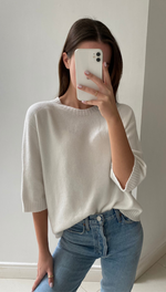 SELINA SOFT KNIT TEE - IVORY