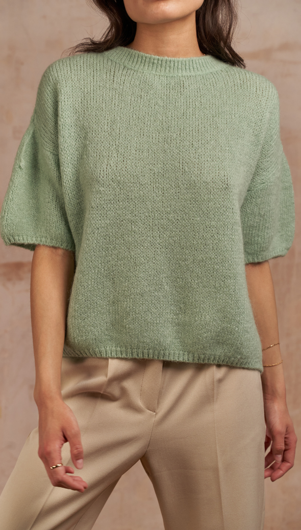 ESSIE KNIT TEE - SOFT MINT