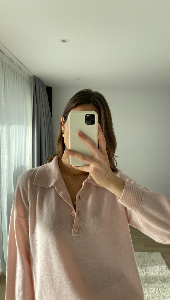 CAPRICE CASHMERE SWEATER - PALE PINK
