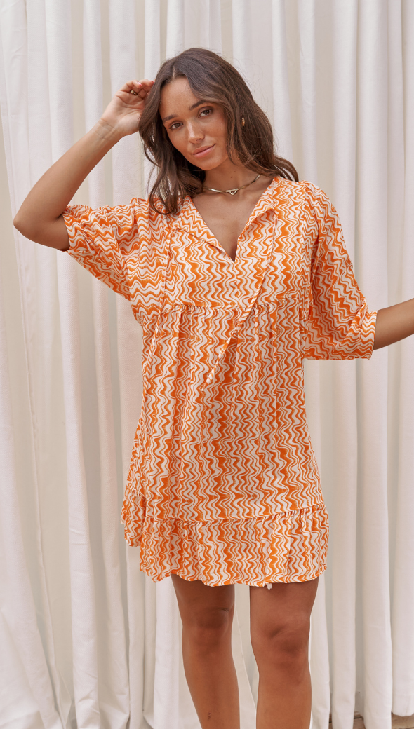 Michelle Dress - Orange Print