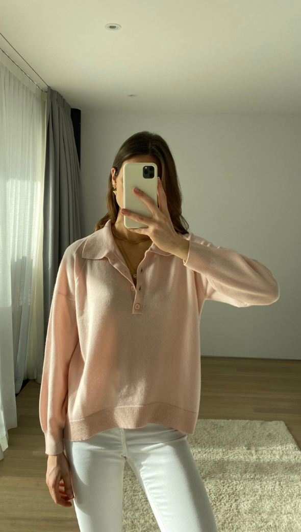 CAPRICE CASHMERE SWEATER - PALE PINK