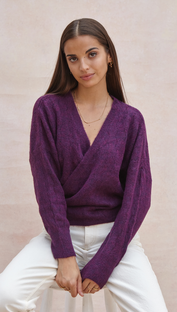 VALERIE CARDIGAN - FUCHSIA PURPLE