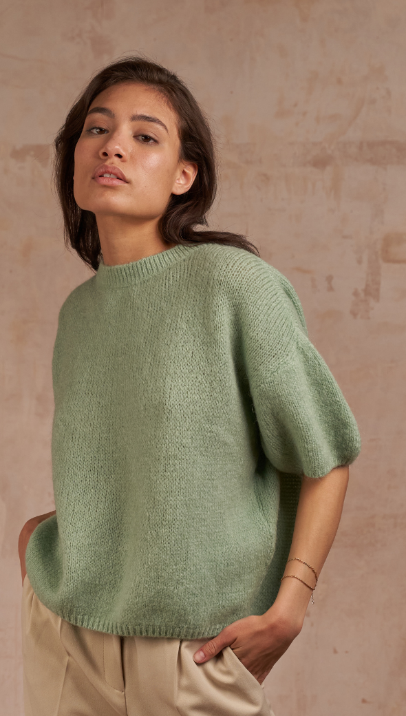 ESSIE KNIT TEE - SOFT MINT
