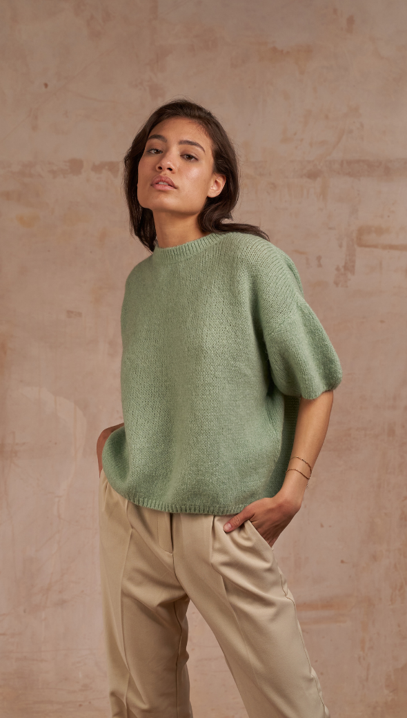 ESSIE KNIT TEE - SOFT MINT