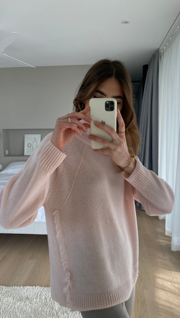CIAN CASHMERE SWEATER - PALE PINK