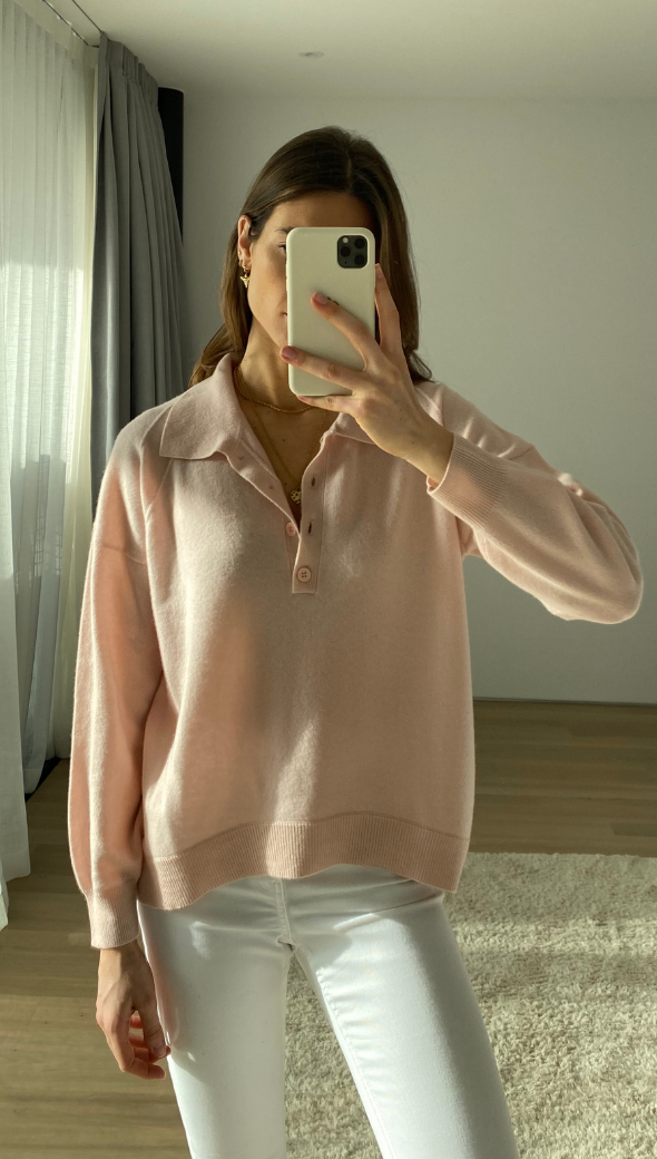 CAPRICE CASHMERE SWEATER - PALE PINK