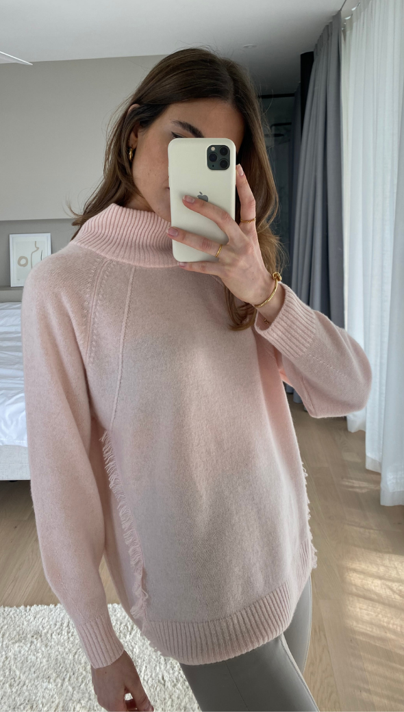 CIAN CASHMERE SWEATER - PALE PINK