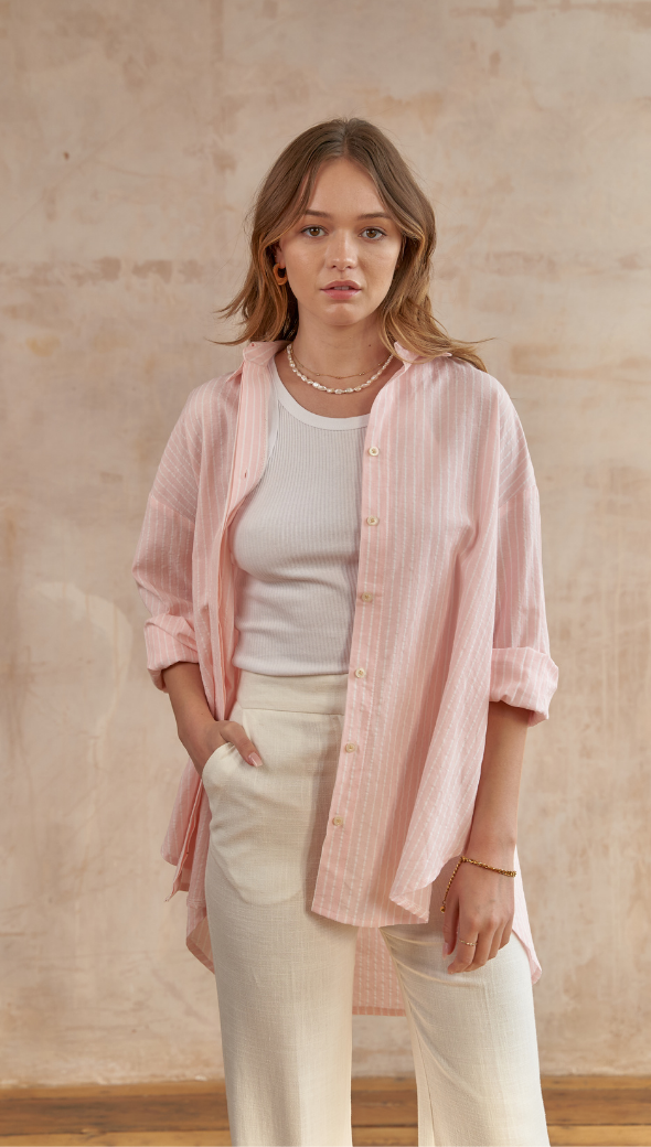 Taylor Shirt - Pink Stripe