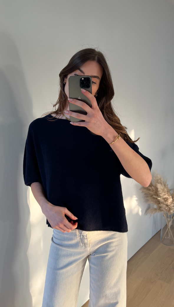 CAMILLE CASHMERE SWEATER - NAVY