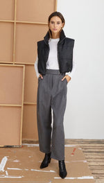 DANICA CROPPED GILET - BLACK