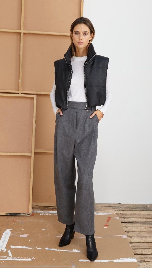 DANICA CROPPED GILET - BLACK