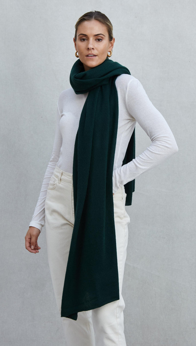 CASHMERE TRAVEL WRAP - EMERALD