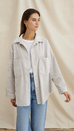 DELPHINE SOFT CORD OVERSHIRT - CLAY