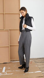 DANICA CROPPED GILET - BLACK