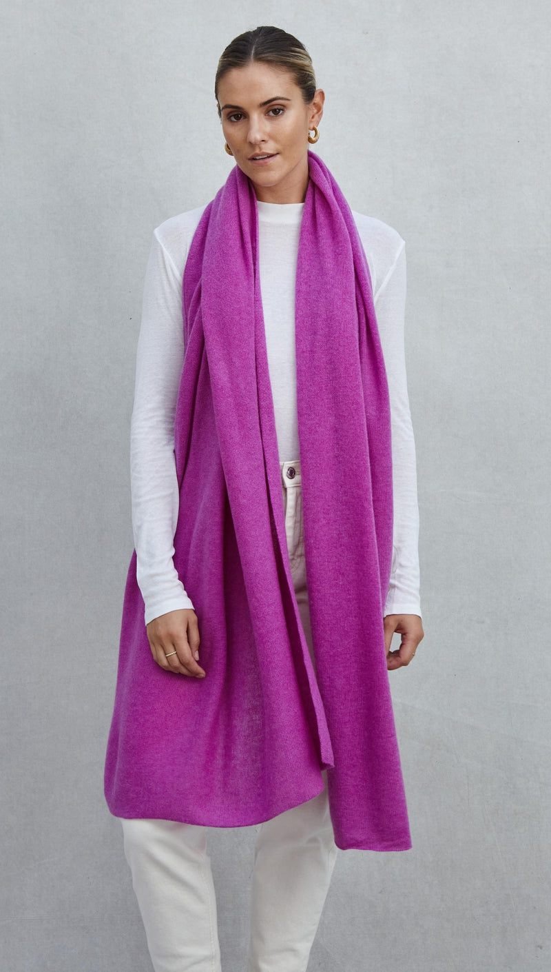 CASHMERE TRAVEL WRAP - PURPLE