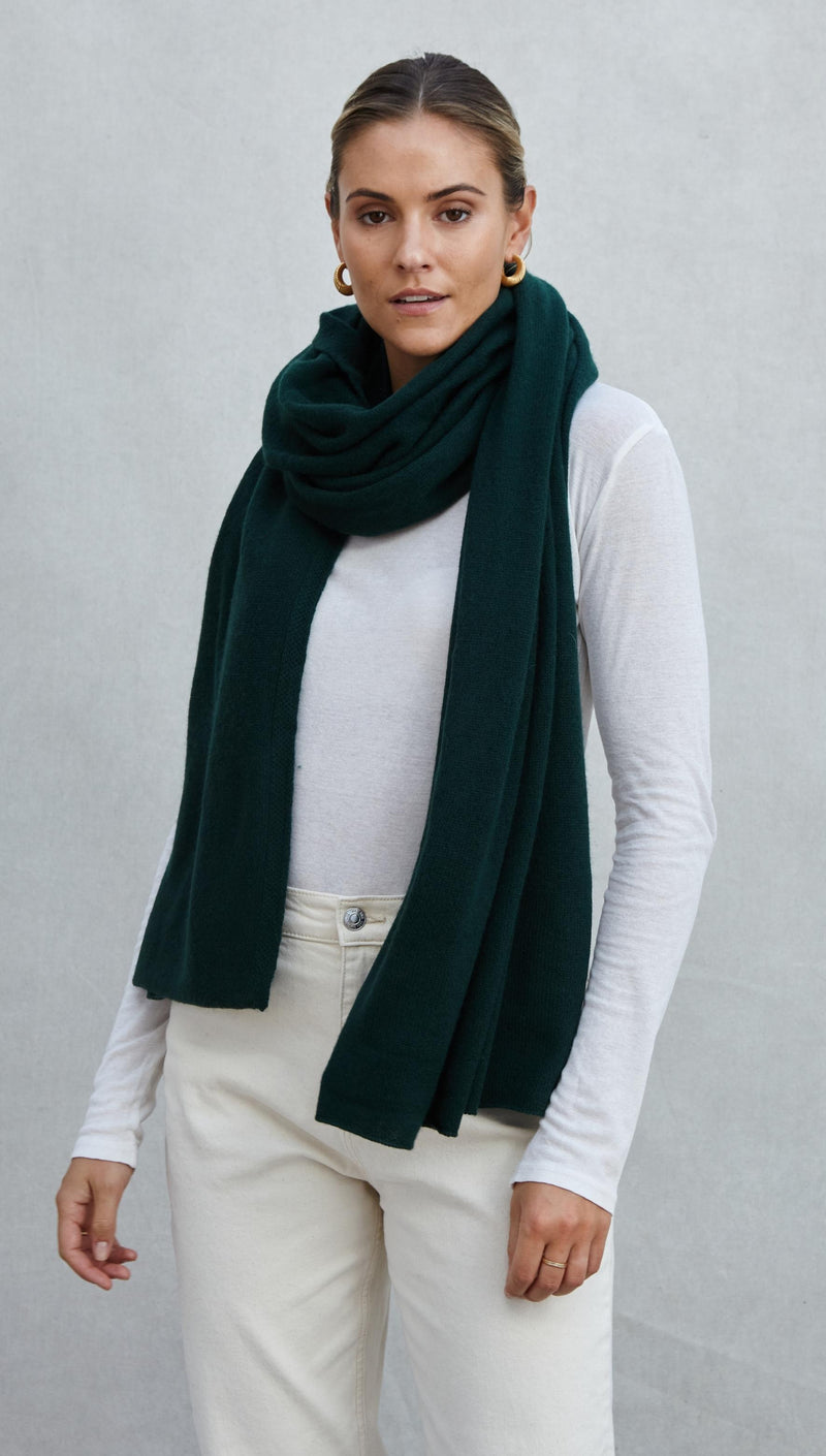 CASHMERE TRAVEL WRAP - EMERALD