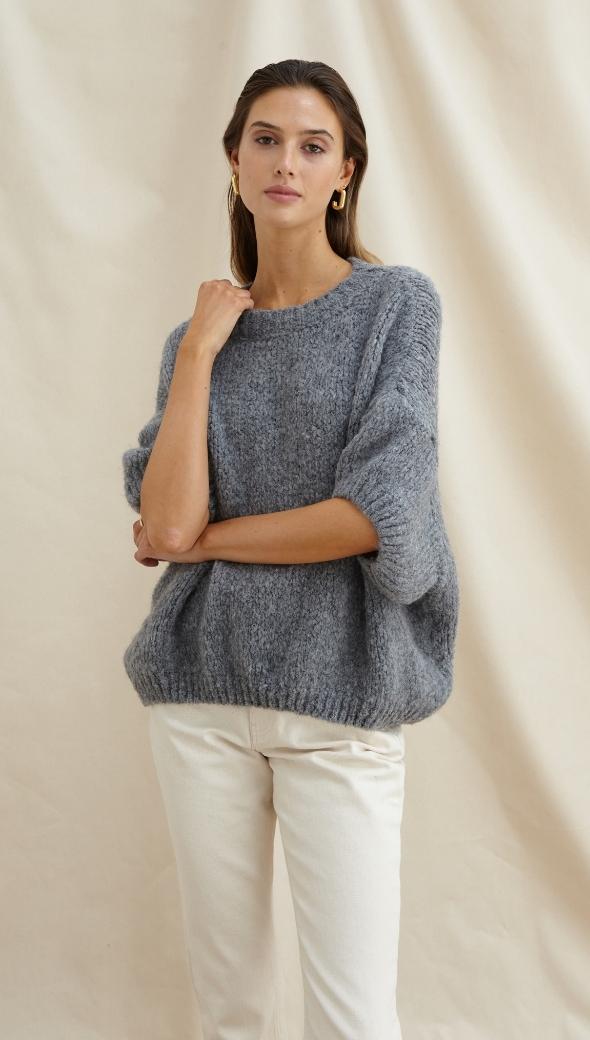 SLEEVELESS ROSALIA SWEATER - DARK GREY