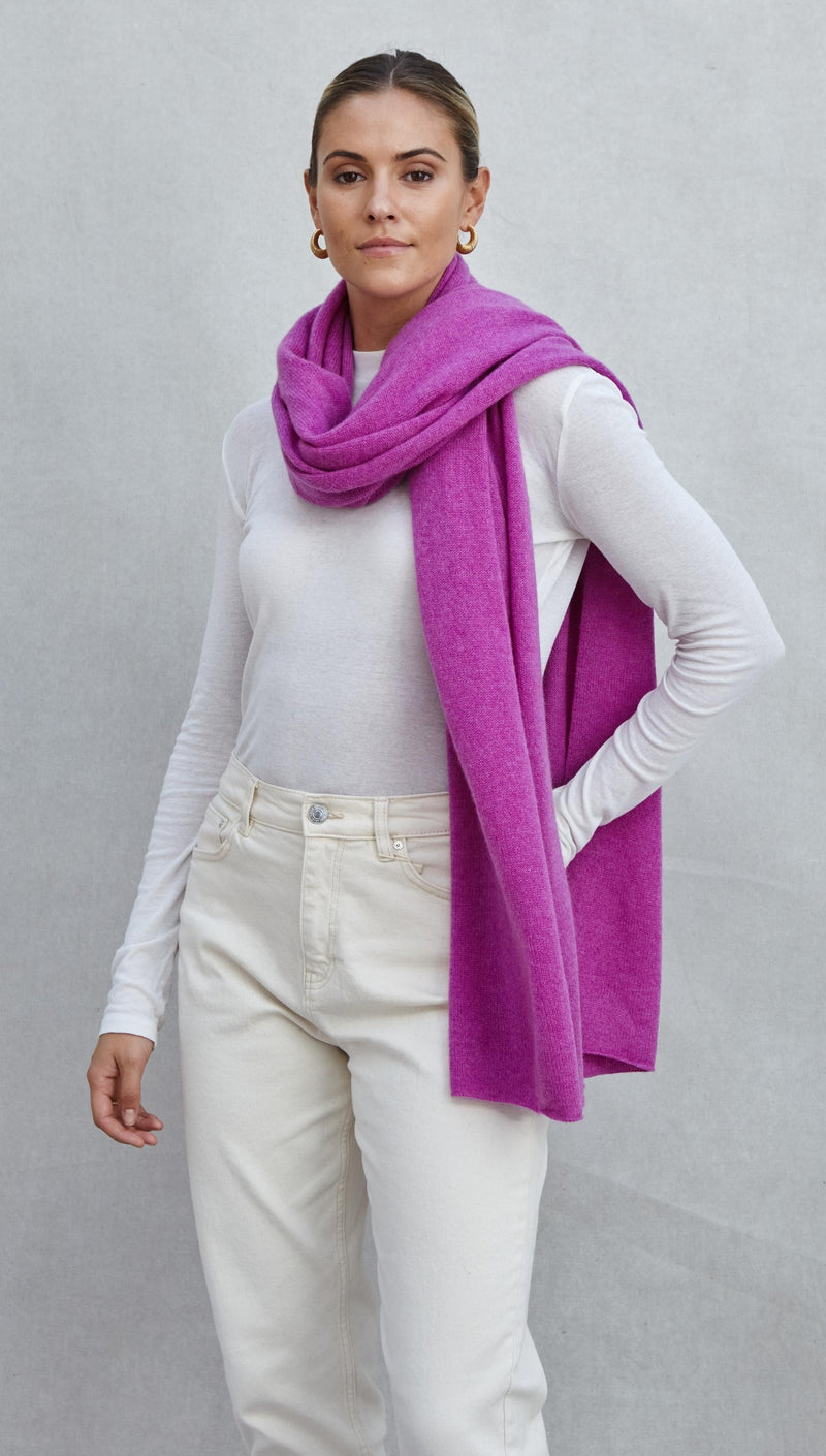 CASHMERE TRAVEL WRAP - PURPLE