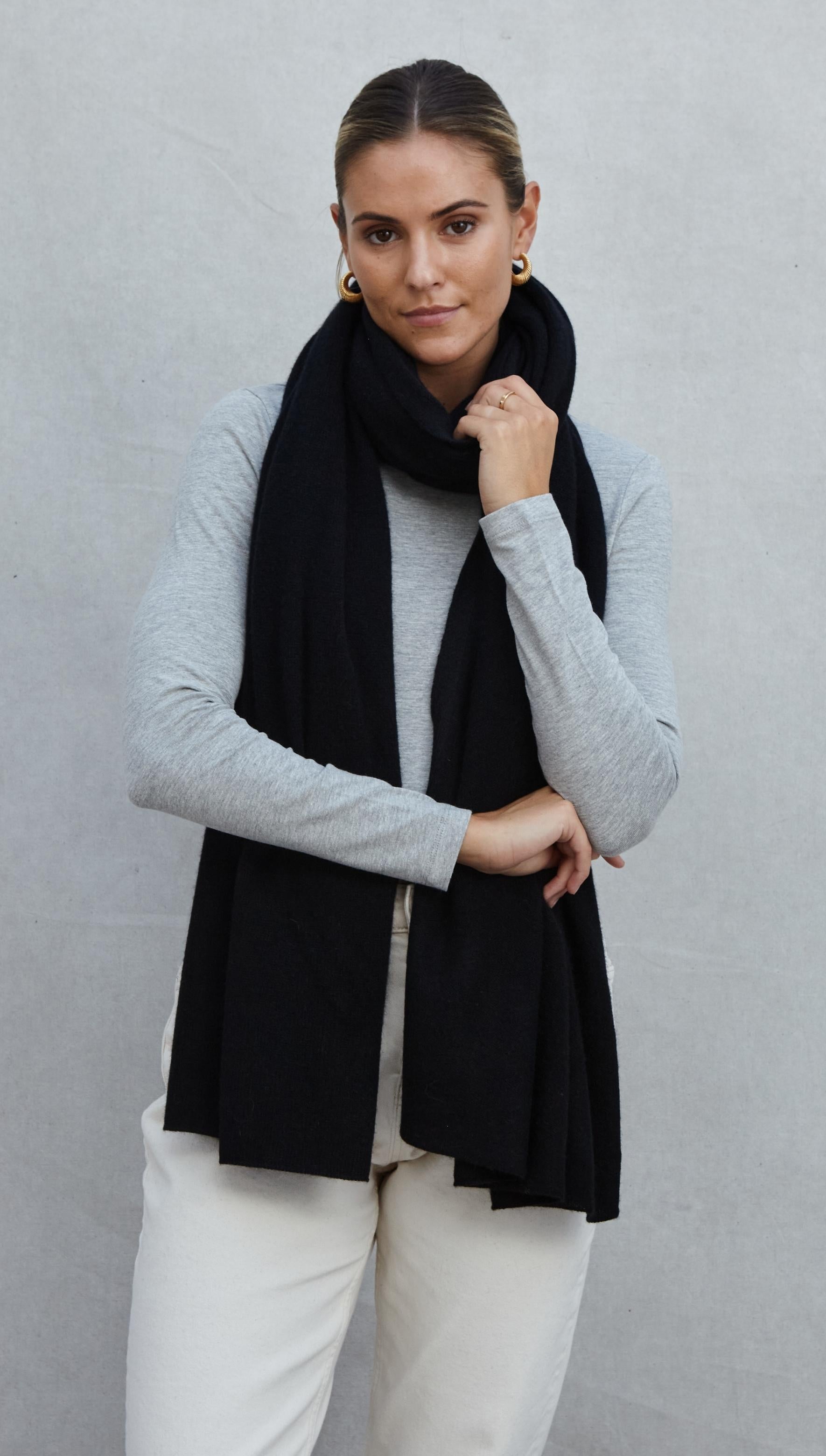 Black cashmere shawl wrap 2025
