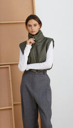 DANICA CROPPED GILET - KHAKI