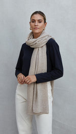 CASHMERE TRAVEL WRAP - OATMEAL