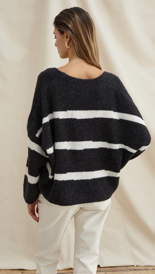 VIOLET CARDIGAN - DARK GREY IVORY