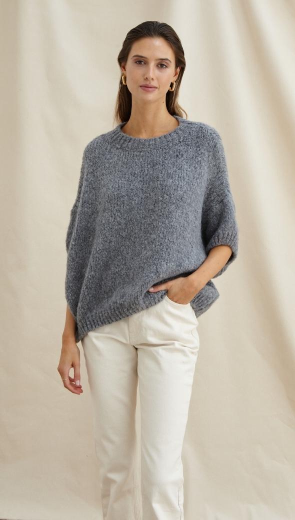 SLEEVELESS ROSALIA SWEATER - DARK GREY