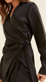 DANI SATIN DRESS - BLACK