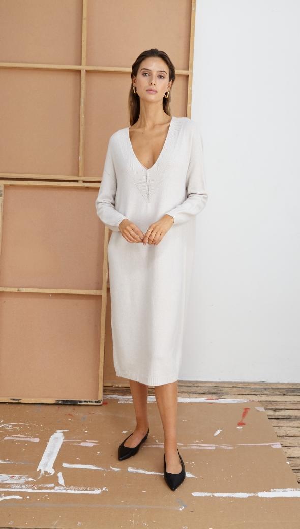 IVY KNITTED DRESS - IVORY