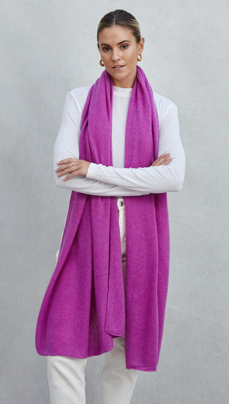 CASHMERE TRAVEL WRAP - PURPLE