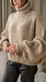 LEIA ROLL NECK SWEATER - OATMEAL