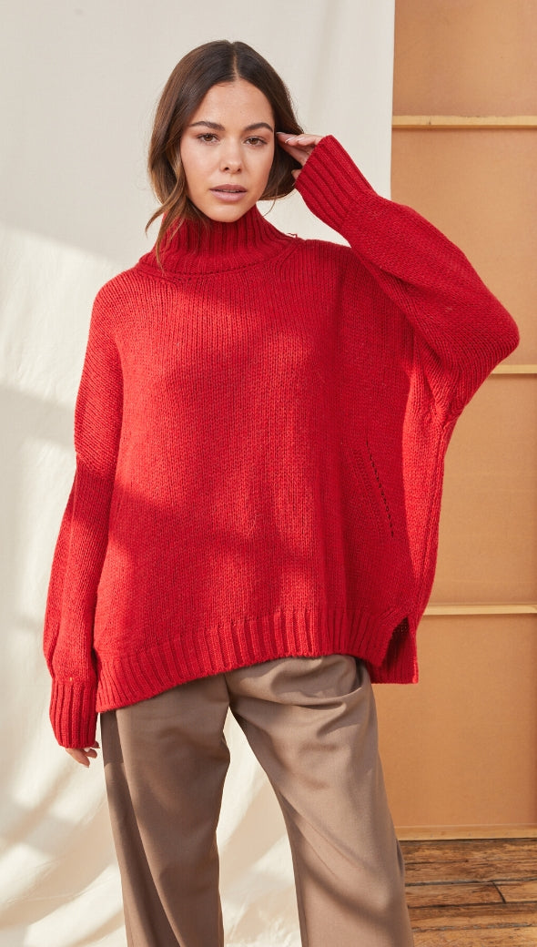 MARGOT SWEATER - APPLE RED