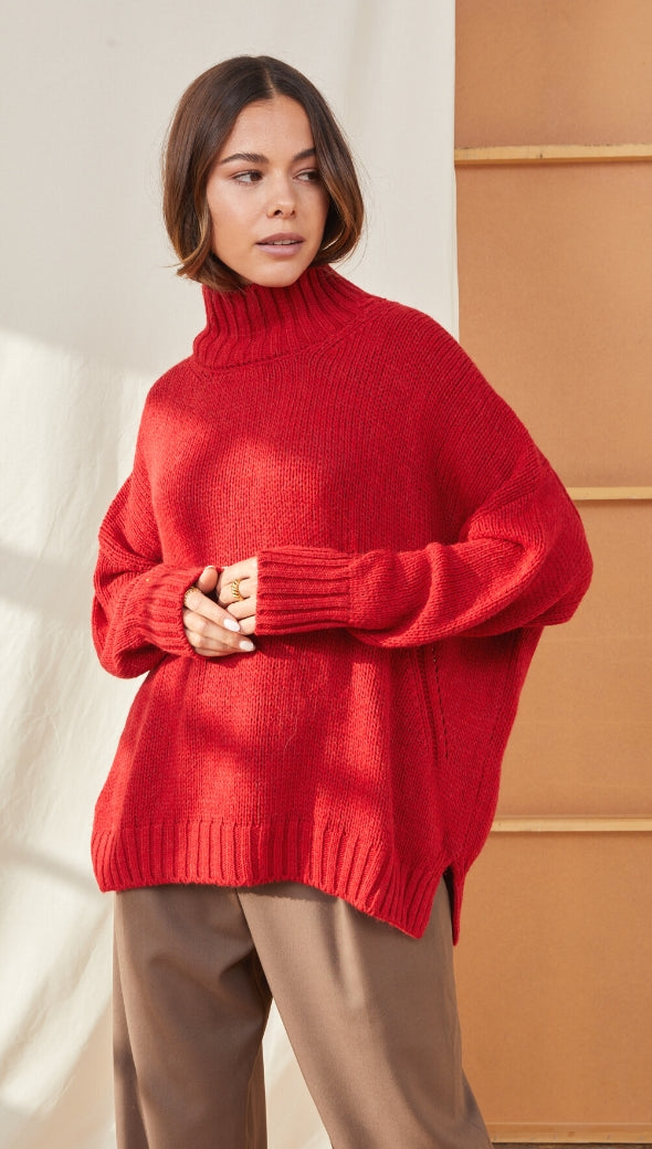 Margot Sweater - Apple Red