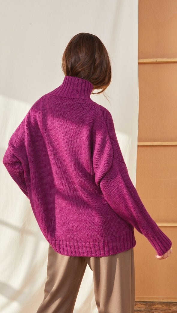 MARGOT SWEATER - DEEP MAGENTA