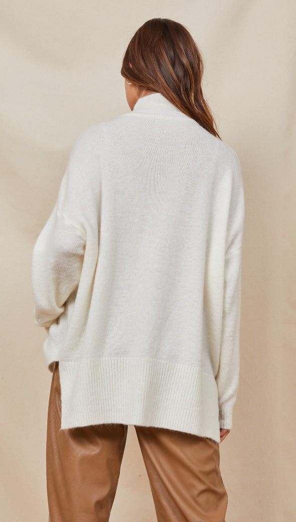 MATILDE MOCK NECK SWEATER - IVORY